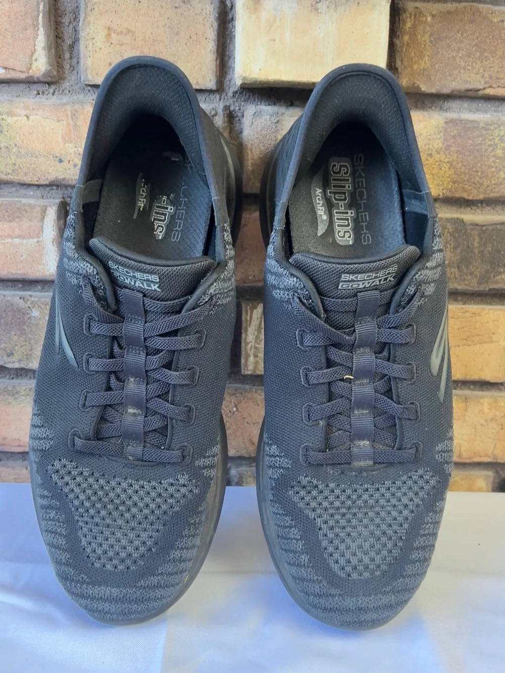 Skechers Men’s Gray Knit Slip-On Athletic Sneakers